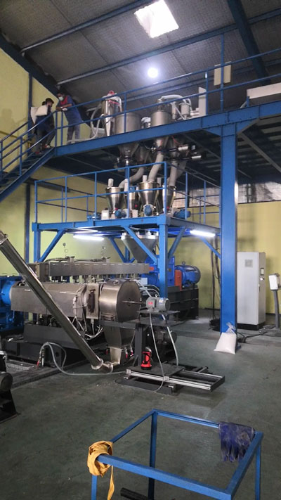 500kg/h Biodegradable PLA Compounding Line in Indonesia